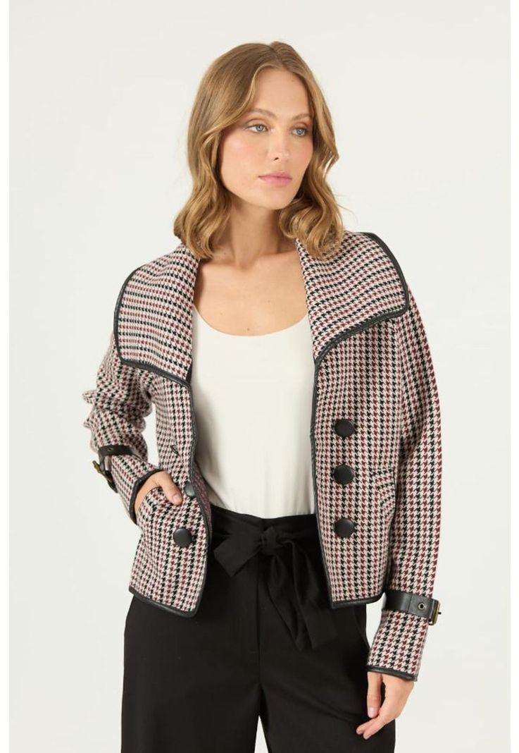 Chaqueta burdeo cuadros PRIVILEGE 2227-2