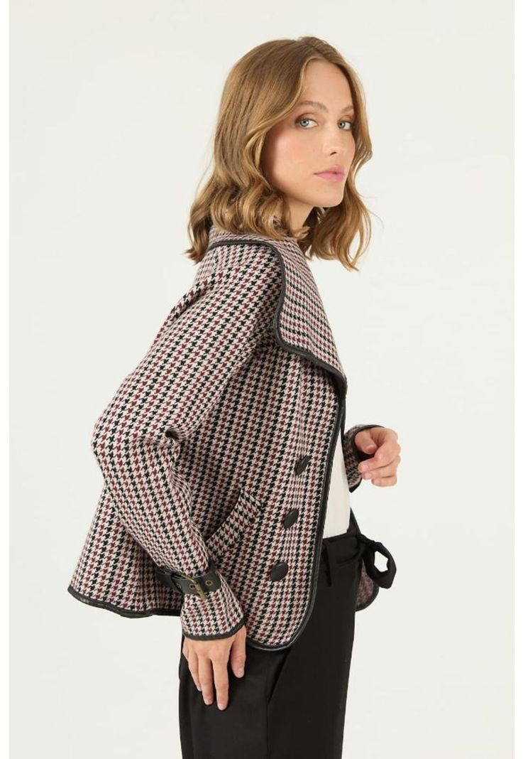 Chaqueta burdeo cuadros PRIVILEGE 2227-3