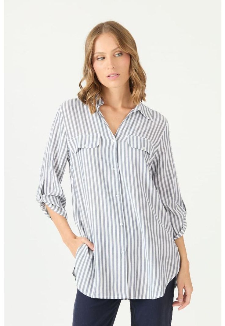 Blusa azul rayas PRIVILEGE 2174-2
