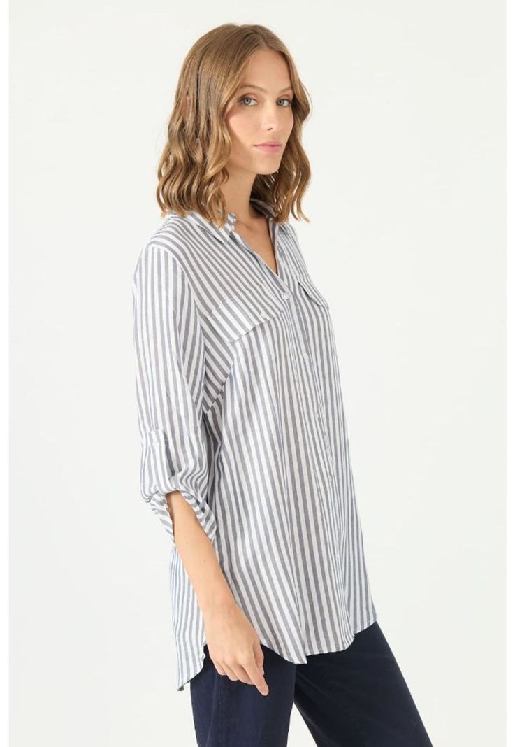 Blusa azul rayas PRIVILEGE 2174-3