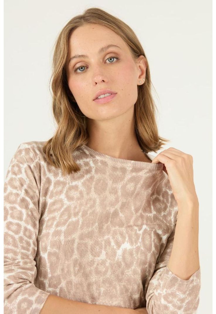 Sweater beige animal print PRIVILEGE 2443-0
