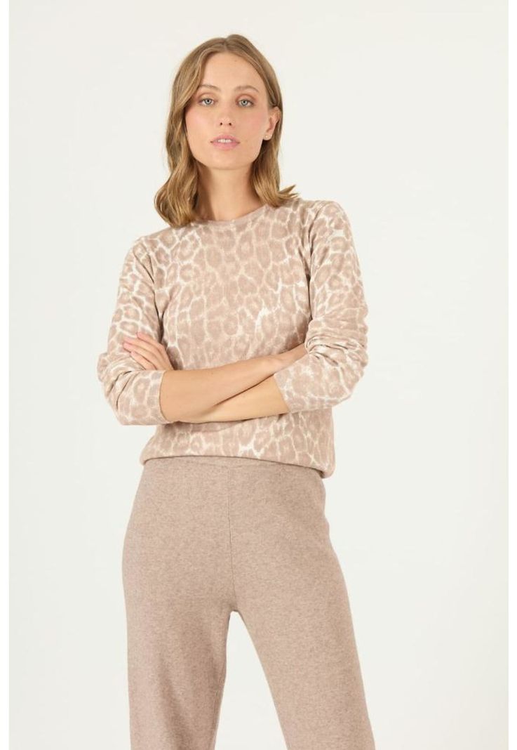 Sweater beige animal print PRIVILEGE 2443-1