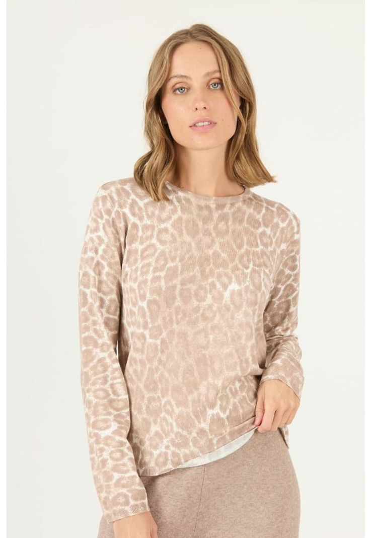 Sweater beige animal print PRIVILEGE 2443-2