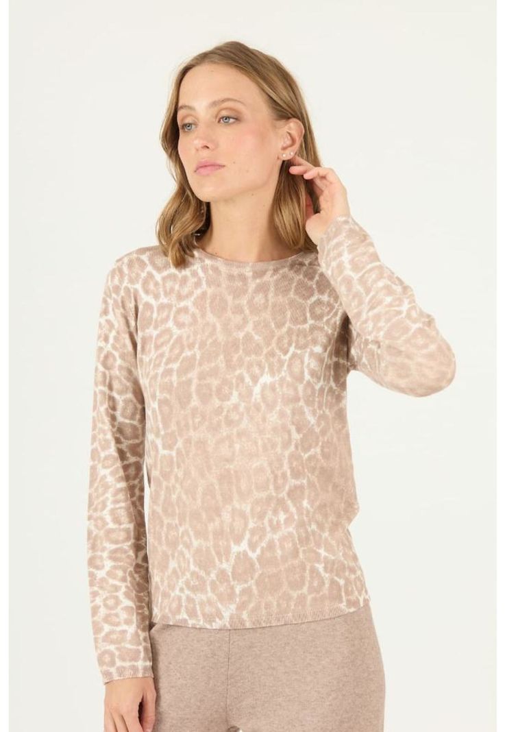 Sweater beige animal print PRIVILEGE 2443-3