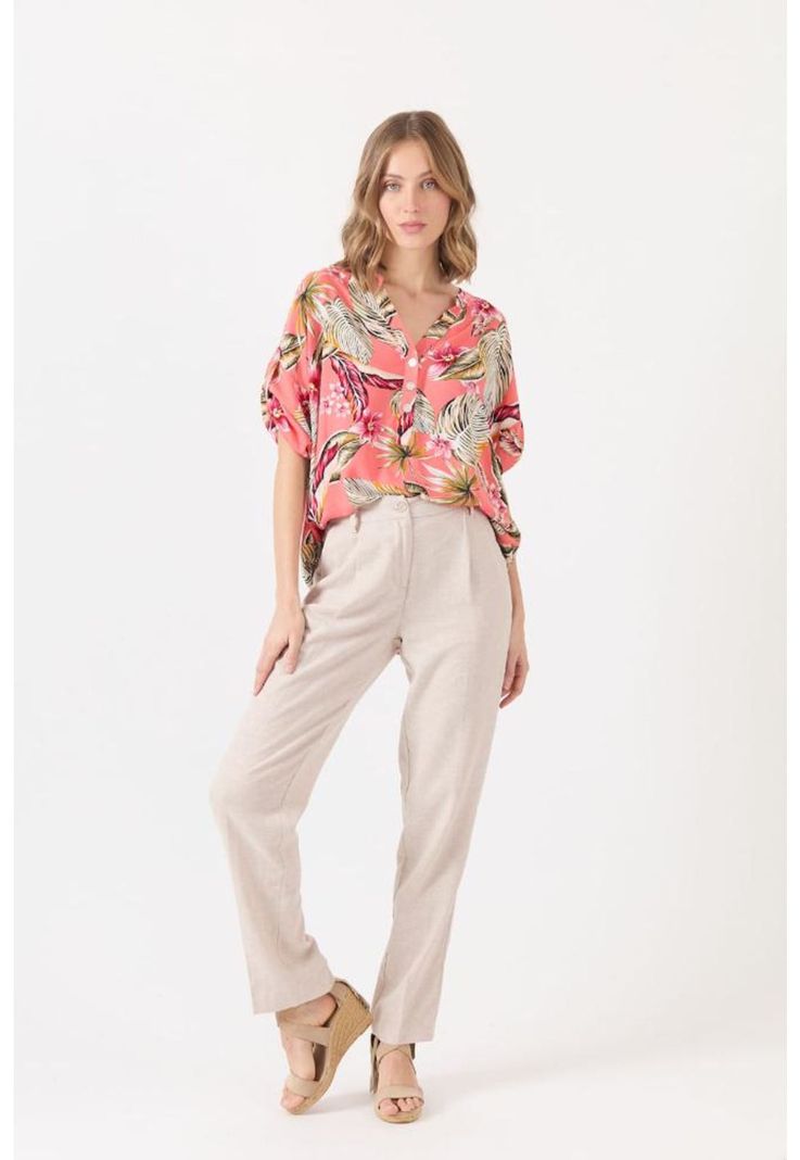 Blusa coral estampada PRIVILEGE 1600-1