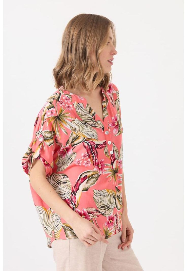 Blusa coral estampada PRIVILEGE 1600-3