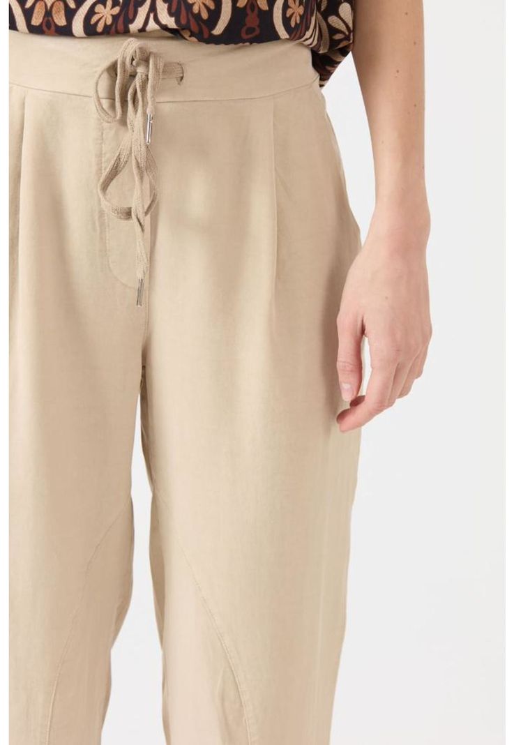 Pantalon de tencel slim fit beige PRIVILEGE 1104-2