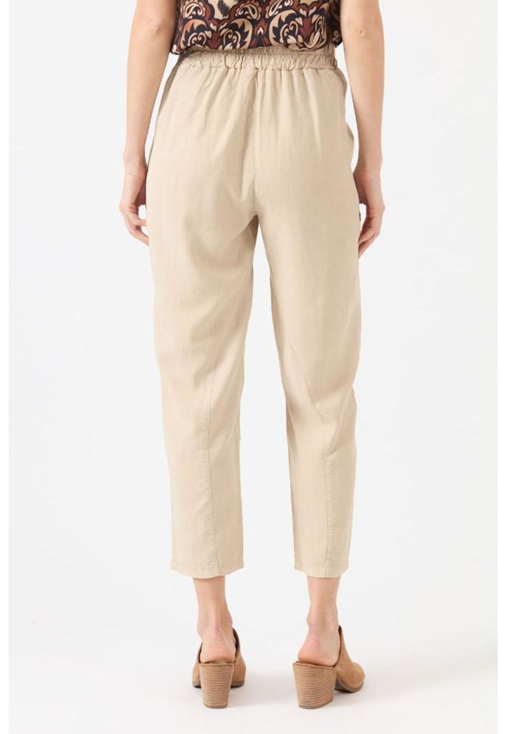 Pantalon de tencel slim fit beige PRIVILEGE 1104-3