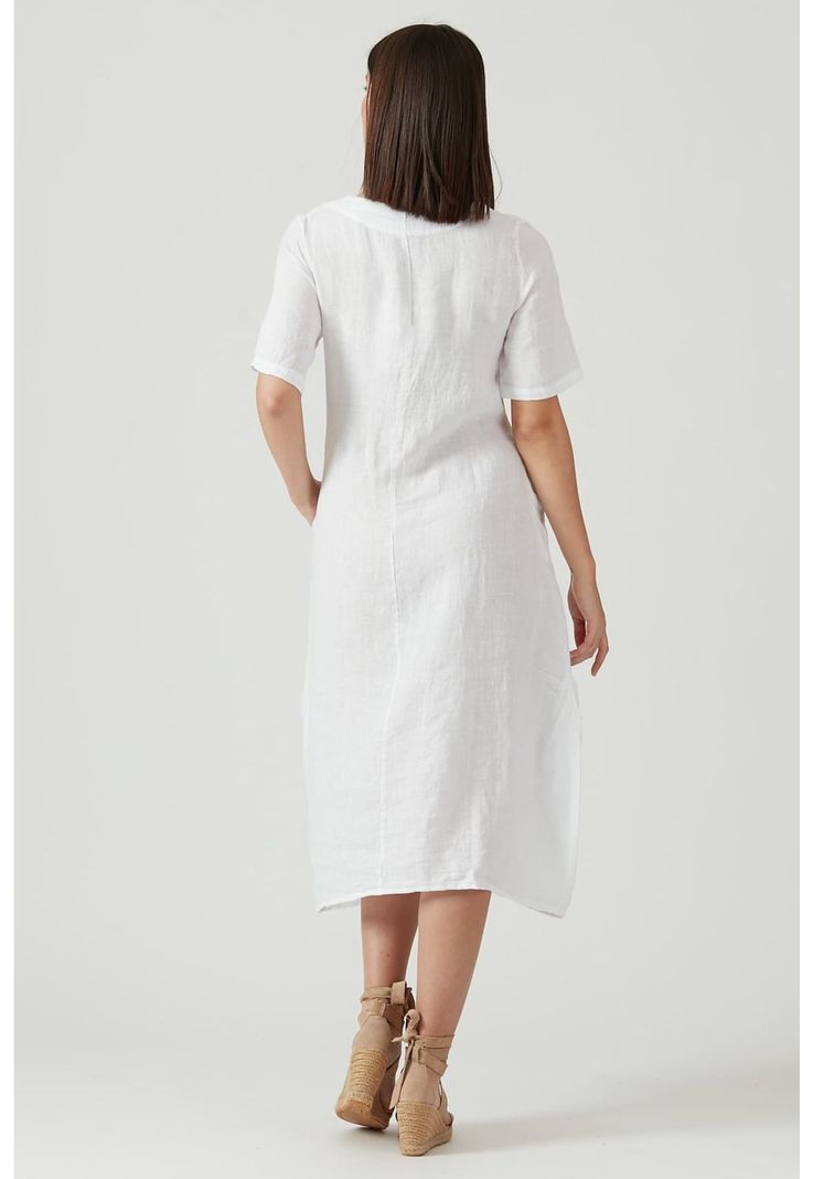 Vestido de lino blanco-3