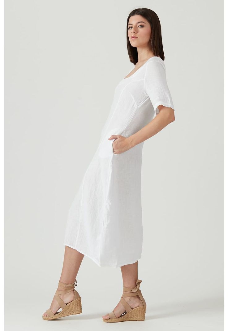 Vestido de lino blanco-4