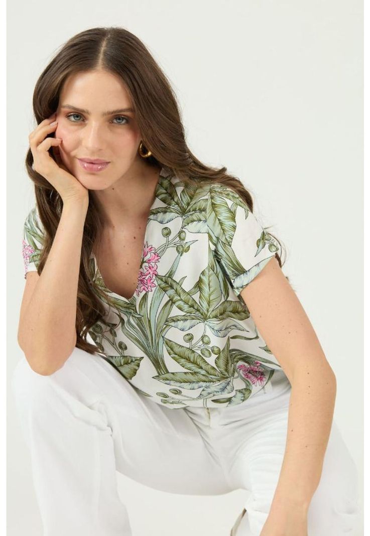 Blusa blanca estampada PRIVILEGE 1604-0