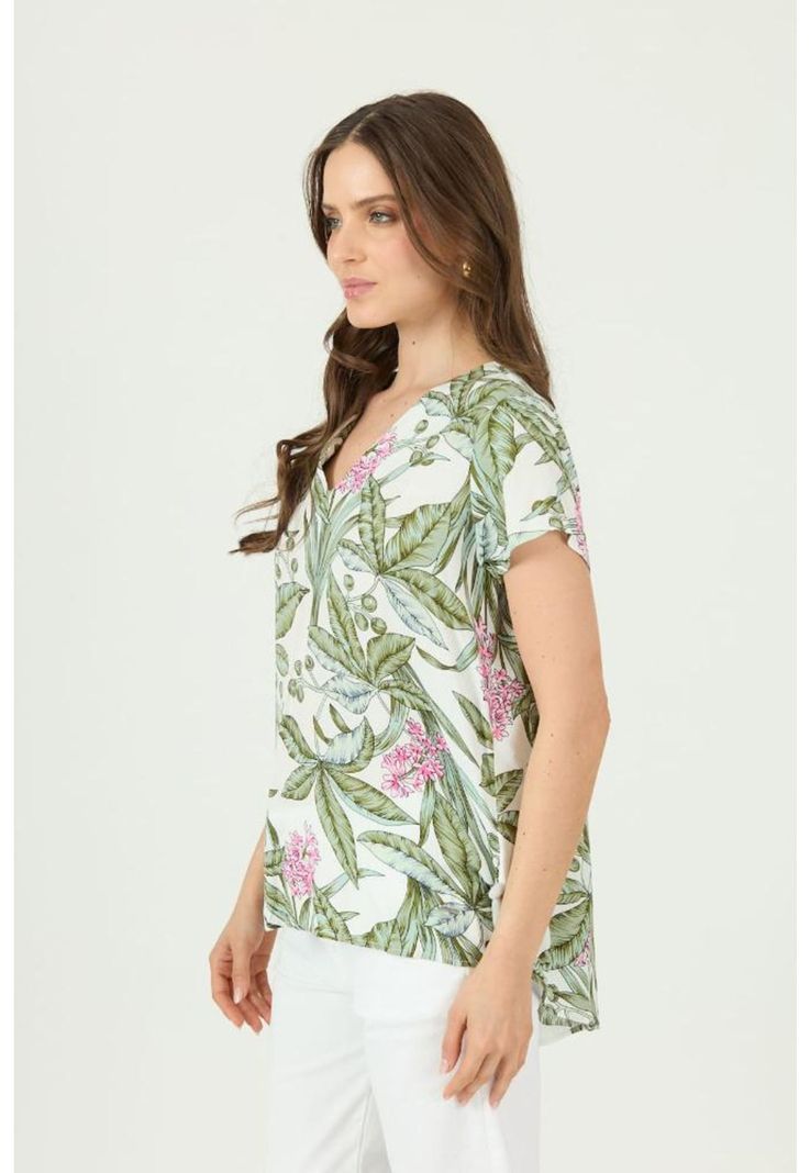 Blusa blanca estampada PRIVILEGE 1604-1