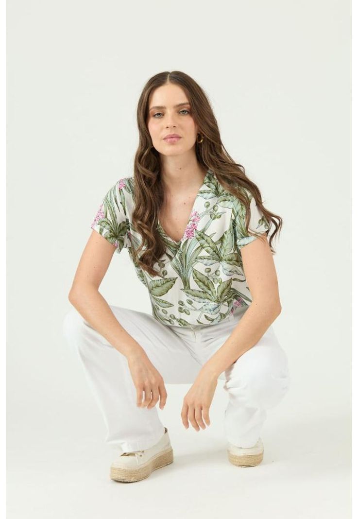 Blusa blanca estampada PRIVILEGE 1604-2