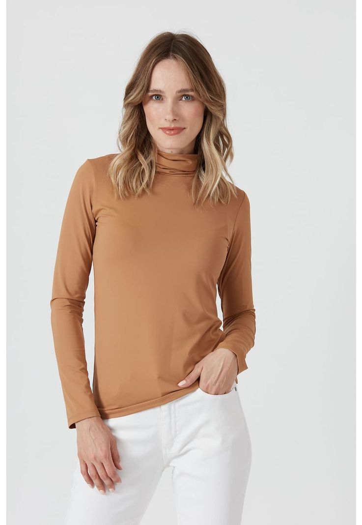 Polera poliamida caramelo-0