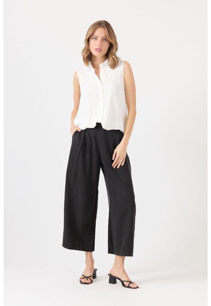 Pantalon de tencel wide leg negro PRIVILEGE 1427-0