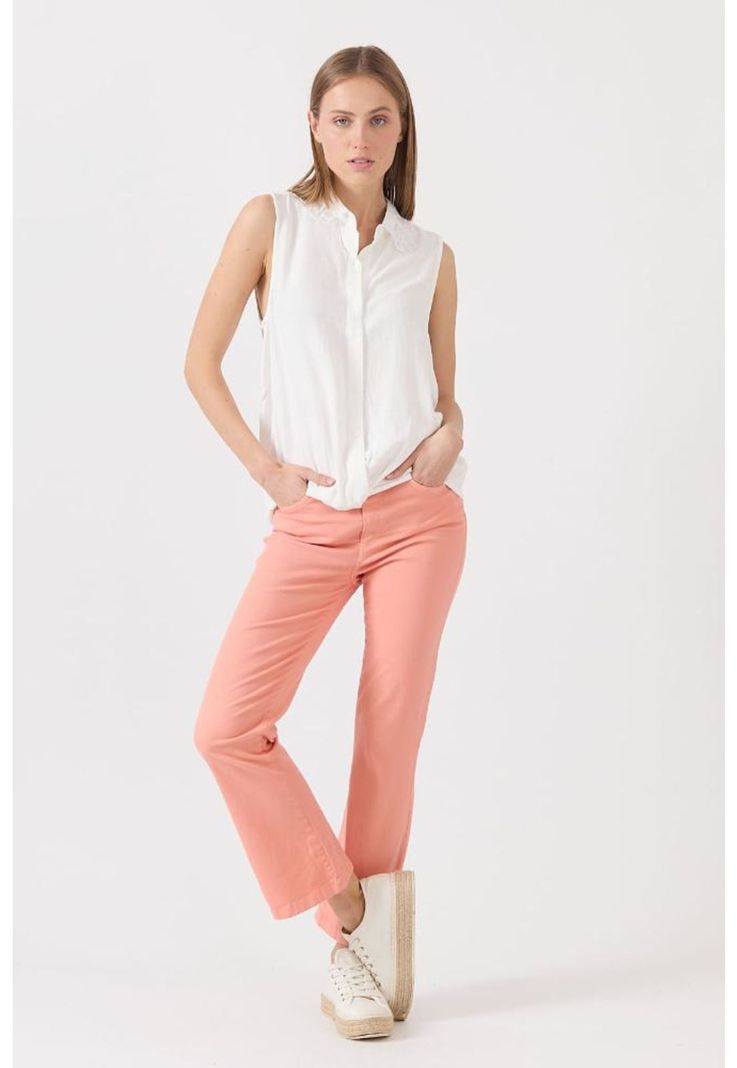 Jeans flare salmon PRIVILEGE-0