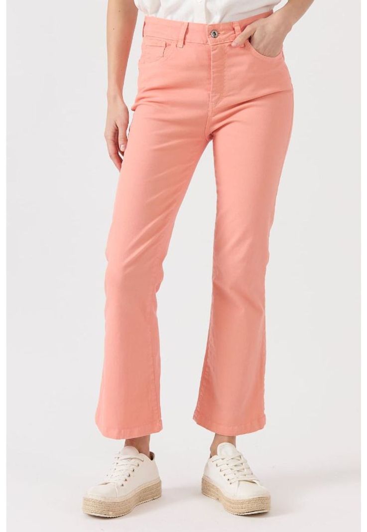 Jeans flare salmon PRIVILEGE-1