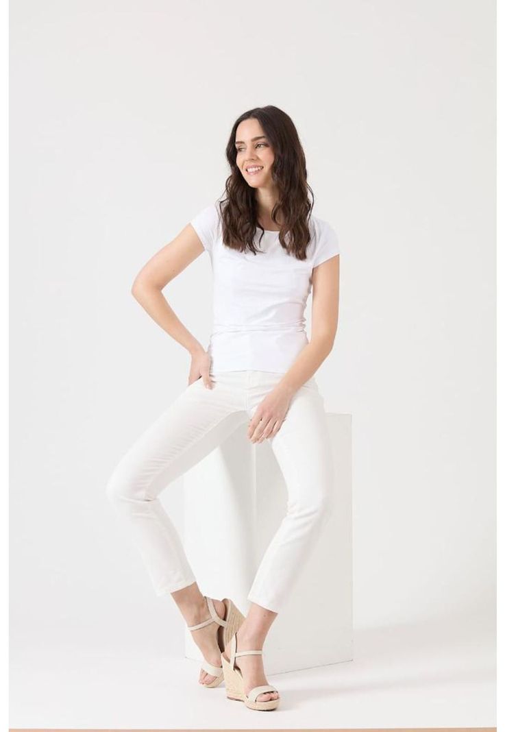 Polera poliamida blanca manga corta PRIVILEGE-0