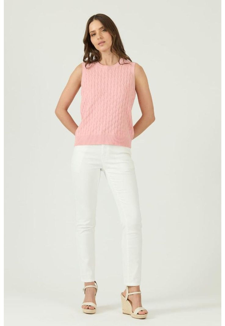 Sweater coral sin mangas PRIVILEGE-0