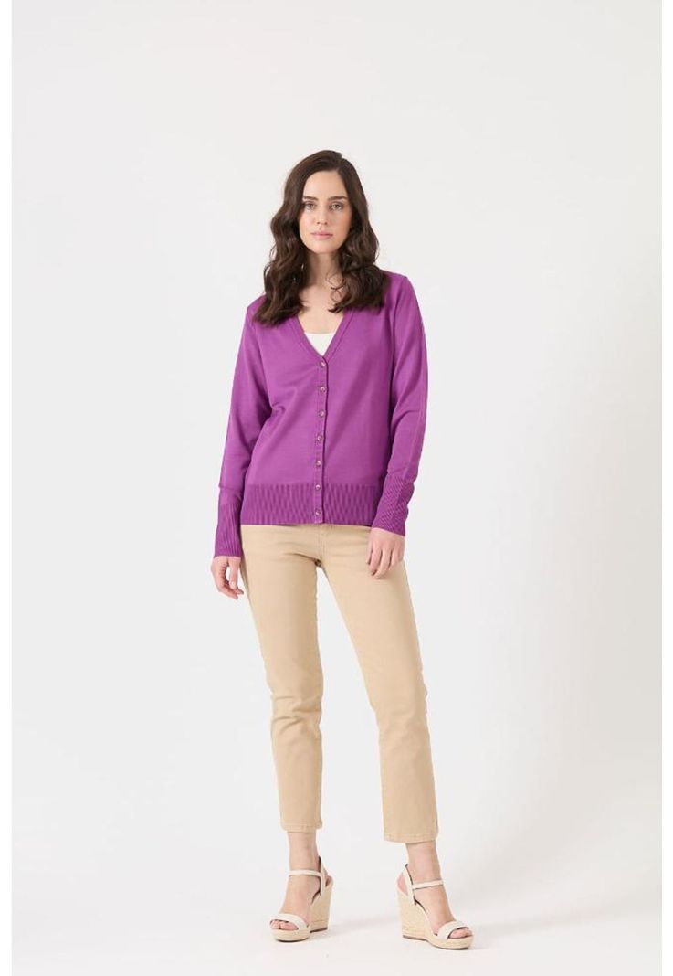 Cardigan morado manga larga PRIVILEGE-0