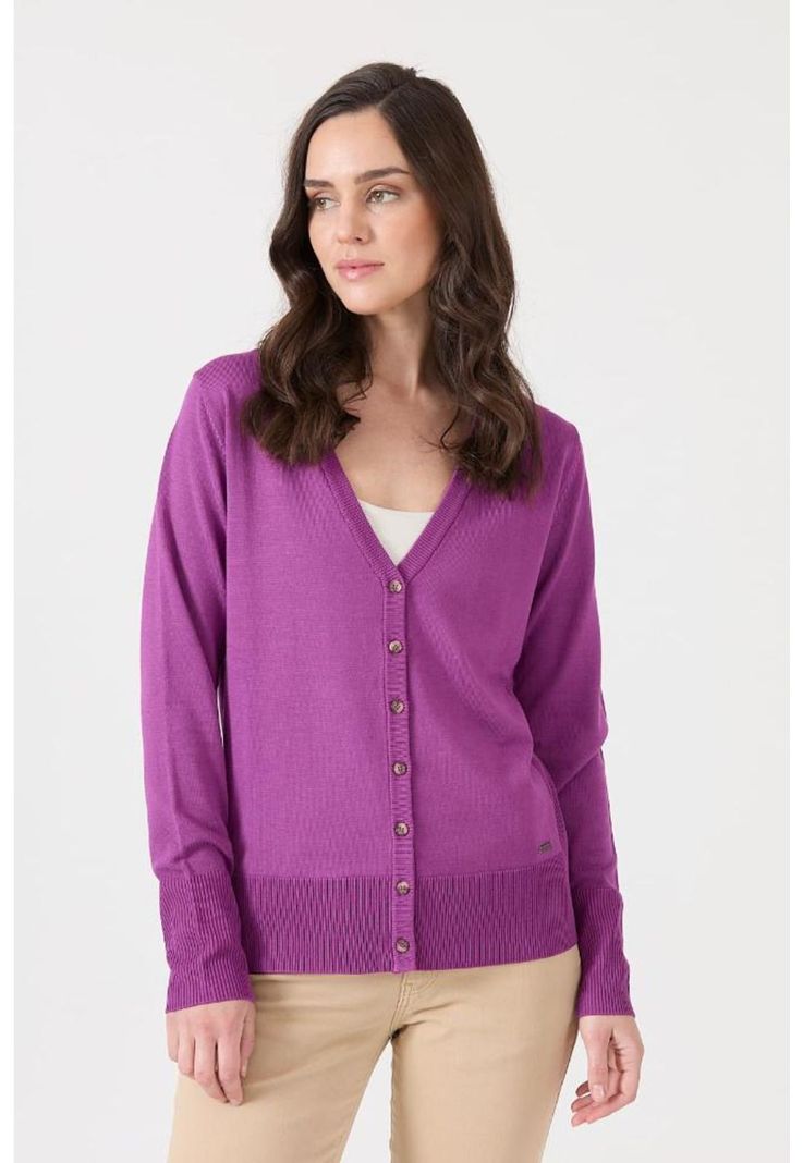 Cardigan morado manga larga PRIVILEGE-1