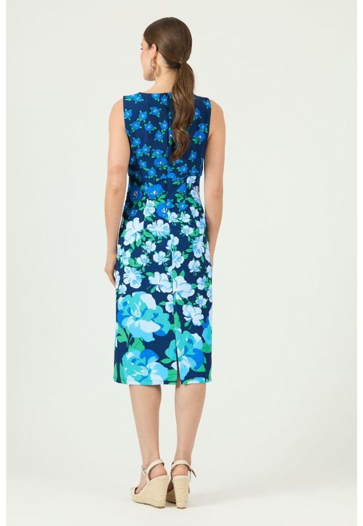 Vestido azul flores PRIVILEGE 1409-3