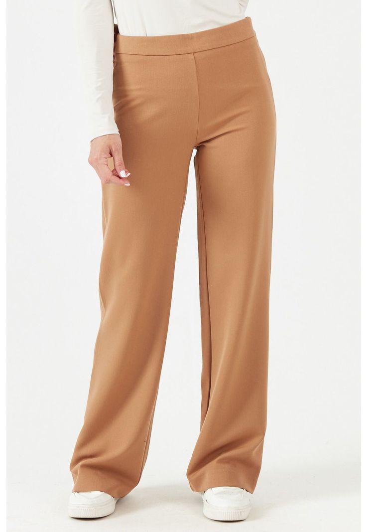 Pantalon regular camel-0