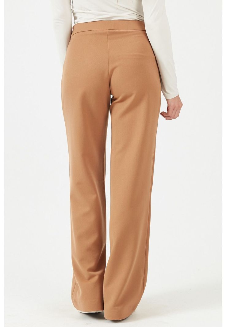 Pantalon regular camel-1