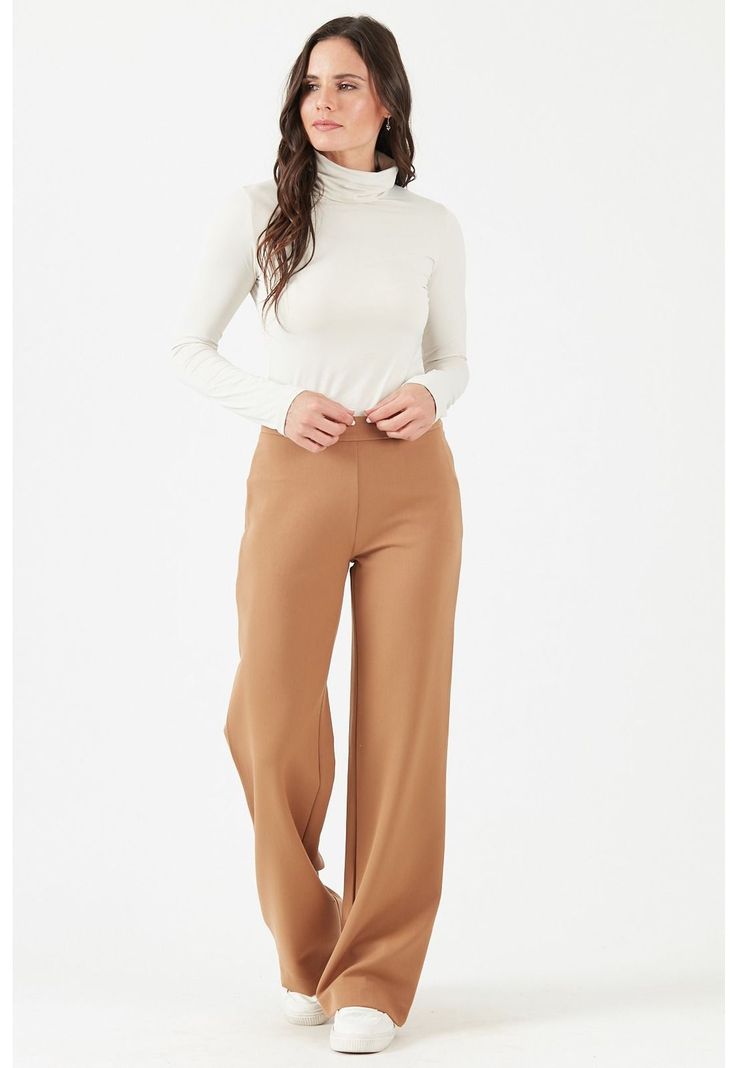 Pantalon regular camel-2