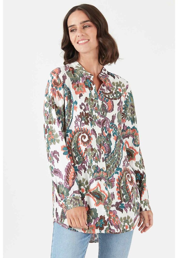 Blusa multicolor estampada-0