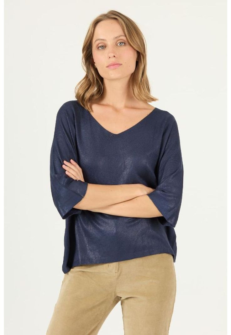 Sweater azul marino PRIVILEGE 2407-2