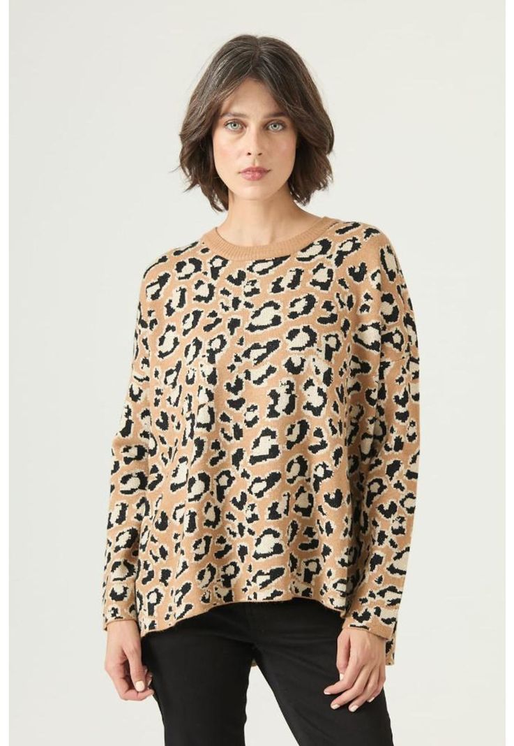Sweater camel animal print PRIVILEGE 2659-2