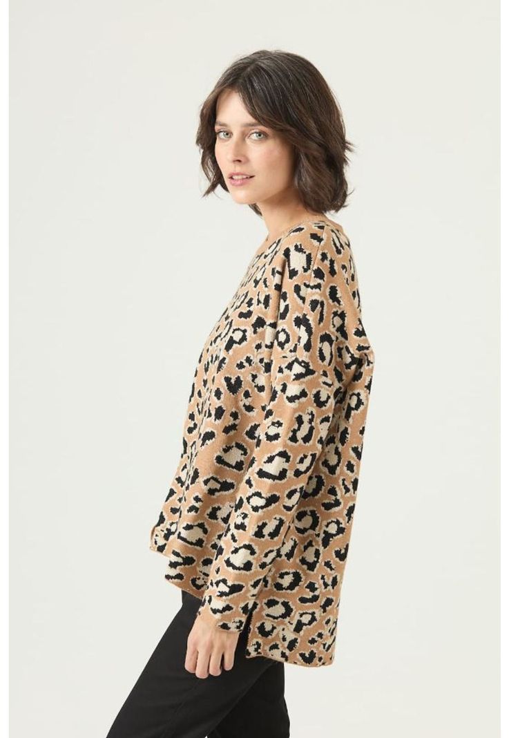 Sweater camel animal print PRIVILEGE 2659-3