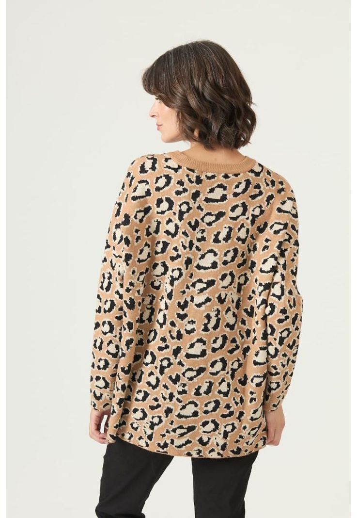 Sweater camel animal print PRIVILEGE 2659-4