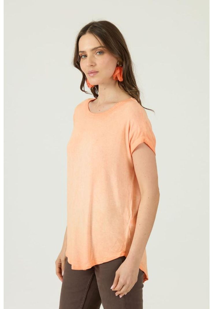 Polera naranja manga corta PRIVILEGE-1