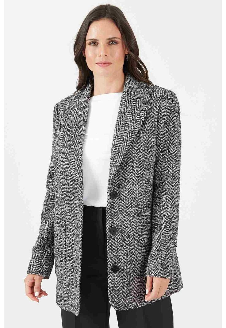 Chaqueta con lana negra-0