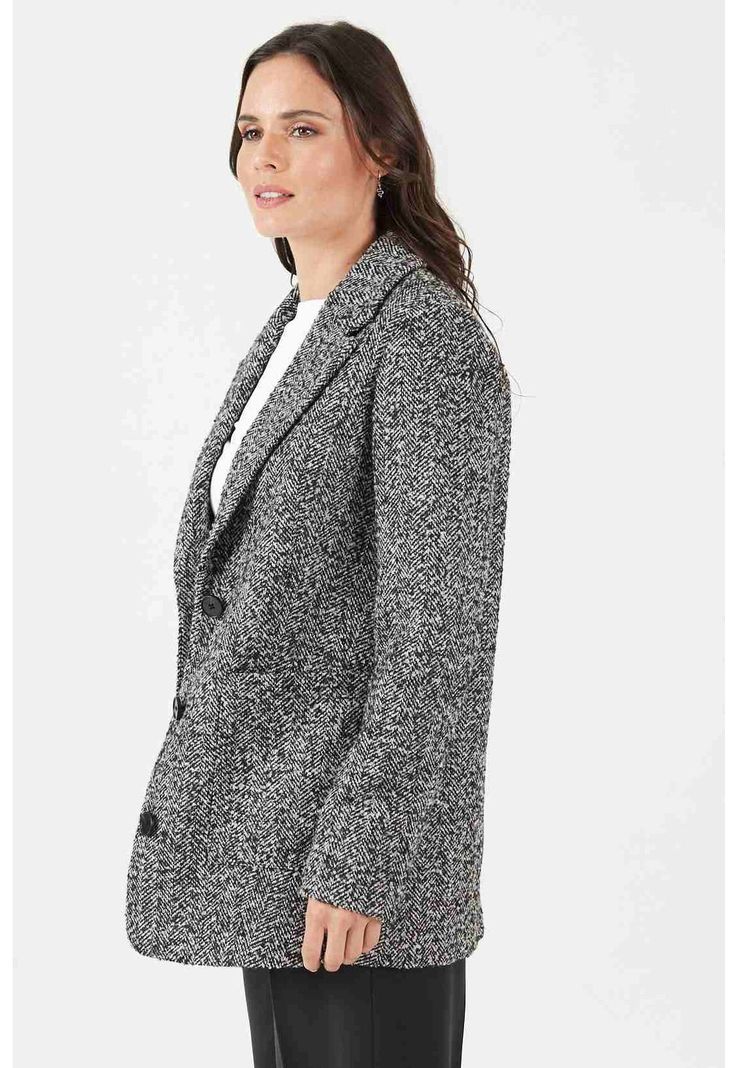 Chaqueta con lana negra-1