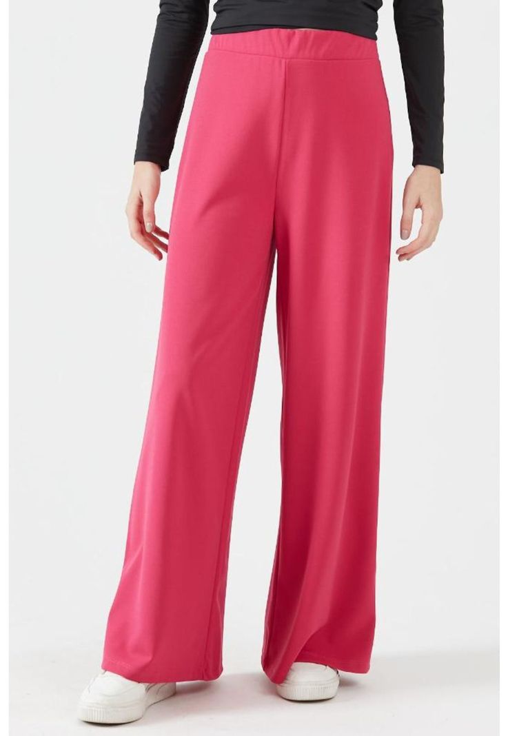 Pantalon palazzo fucsia-0
