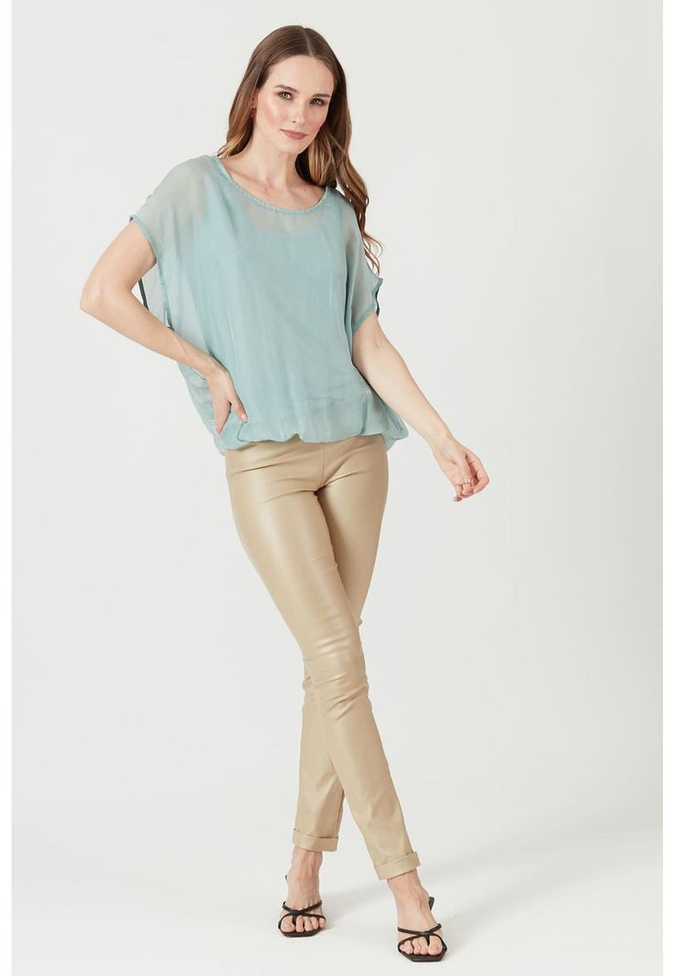 Blusa con seda celeste-2
