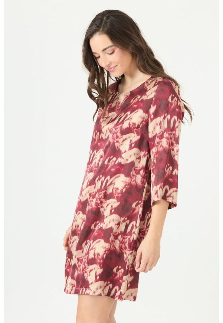 Vestido burdeo estampado PRIVILEGE 2342-3