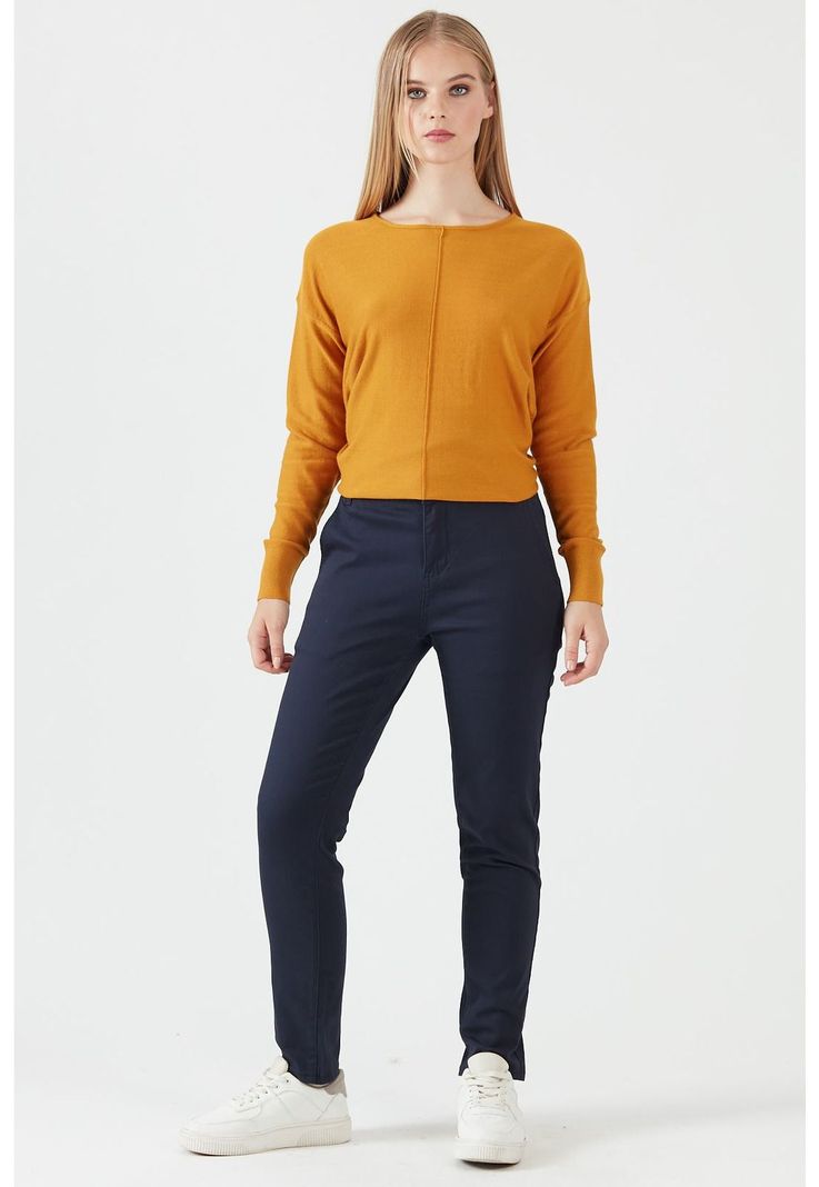 Pantalon slim fit azul marino-1