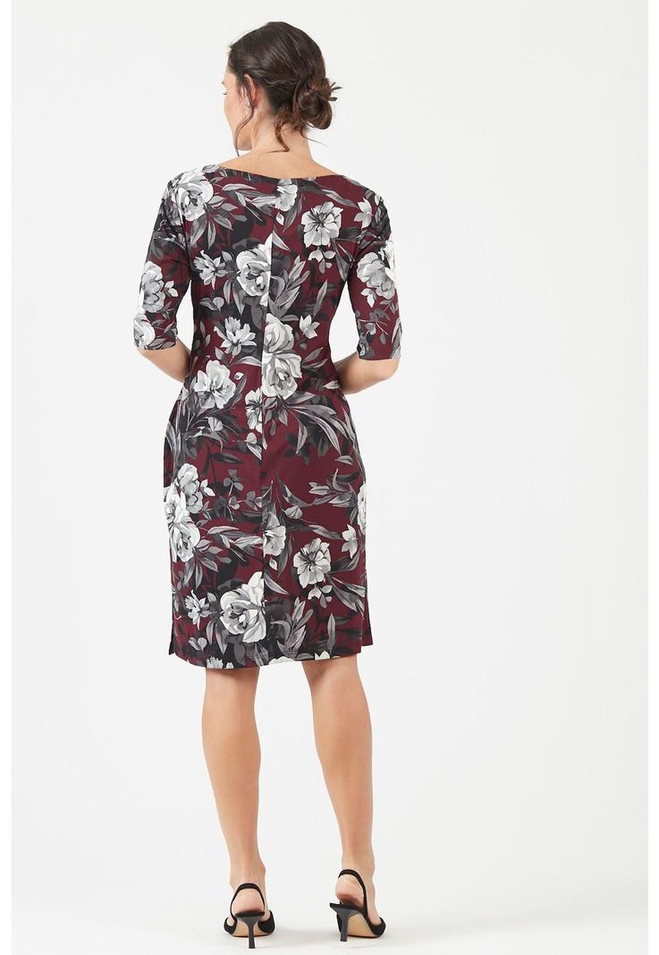 Vestido burdeo diseno flores-2
