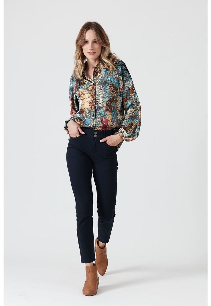 Pantalon skinny azul-0