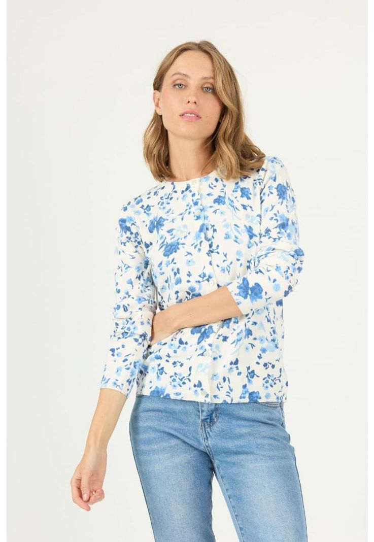 Cardigan crudo flores PRIVILEGE 2697-1