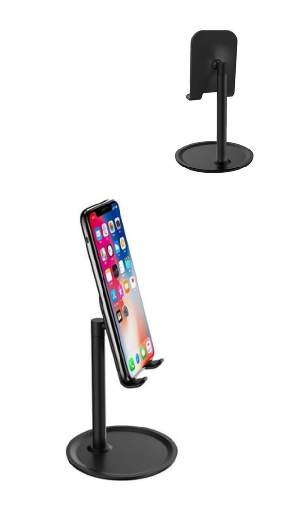Soporte De Aluminio Para Escritorio Teléfono Y Tablet - negro-3