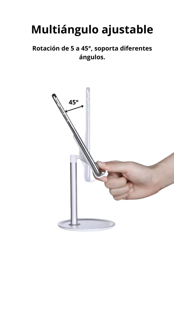 Soporte De Aluminio Para Escritorio Teléfono Y Tablet - negro-5
