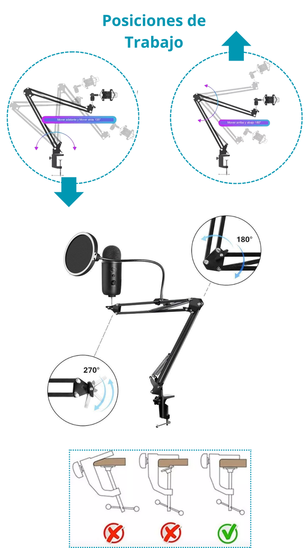 Kit Soporte De Micrófono Para Live/streaming De Escritorio-0