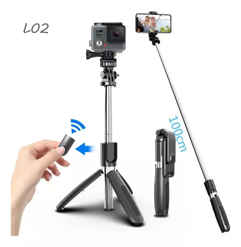Bastón Selfie 100cm Con Control Remoto Y Trípode L02-1