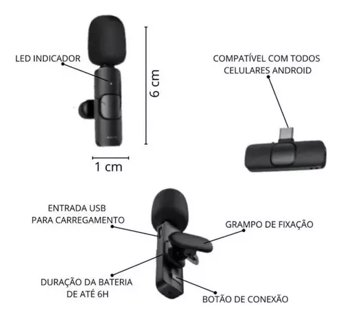 Kit De 2 Micrófonos Inalámbricos De Solapa Tipo C Profesionales Android Color Negro-2