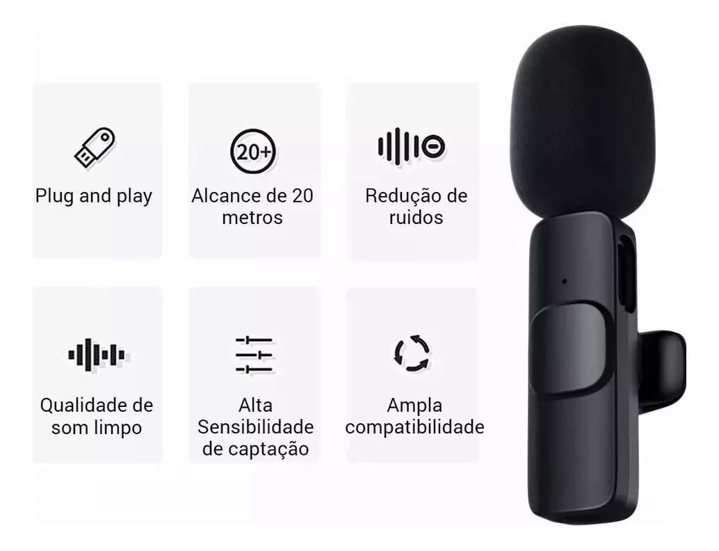 Kit De 2 Micrófonos Inalámbricos De Solapa Tipo C Profesionales Android Color Negro-4